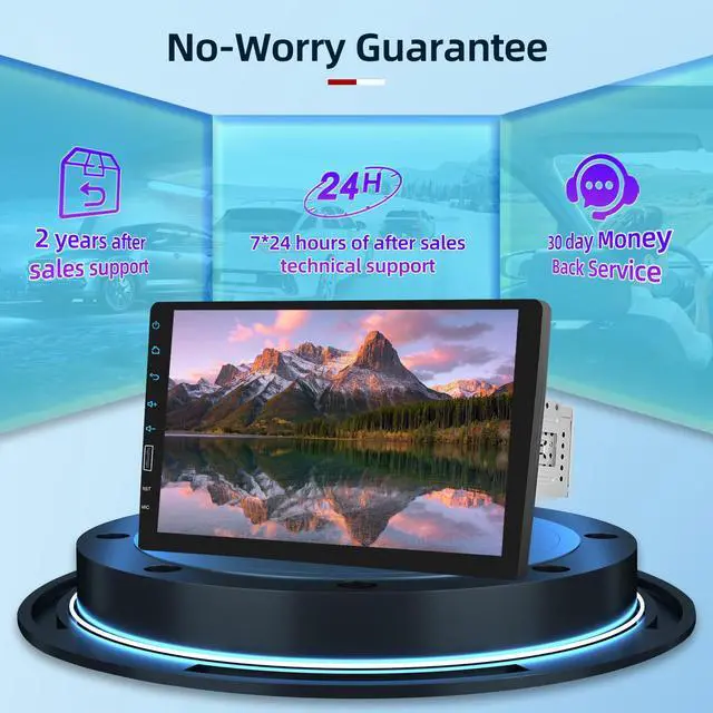 Alt view image 7 of 7 - 9 inch Wireless CarPlay Single Din Car Stereo 1 Din Touch Screen Car Play Android Auto Radio with Mirror Link/1080P/EQ Audio/SWC/Bluetooth/ 7 Collor Buttons +Backup Camera