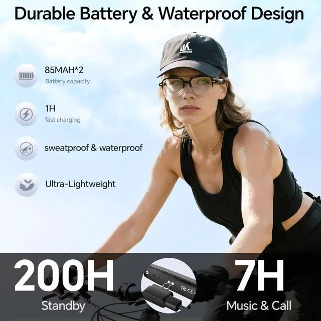 Alt view image 6 of 7 - Smart Glasses for Men & Women, Aviator Bluetooth Glasses 165 Languages Translation with Photochromic Lens, AI Glasses for Meeting Analysis, Music, Hands-Free Calls, UV & Blue Light Protection