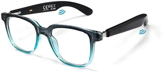 Main image of Smart Bluetooth Glasses, Sunglasses with UV and Blue Light Protection, AI Real-time Translation with 140 Languages, Touch Control, Music & Call for Athletic/Outdoor, Unisex (Green)