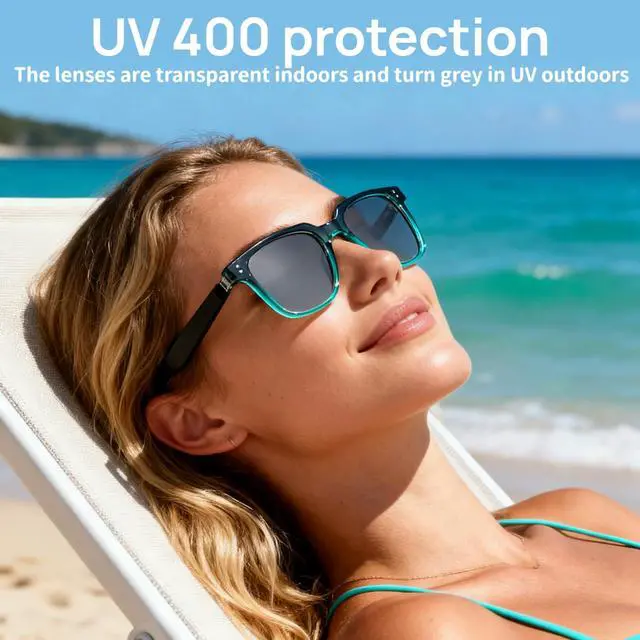 Alt view image 5 of 7 - Smart Bluetooth Glasses, Sunglasses with UV and Blue Light Protection, AI Real-time Translation with 140 Languages, Touch Control, Music & Call for Athletic/Outdoor, Unisex (Green)