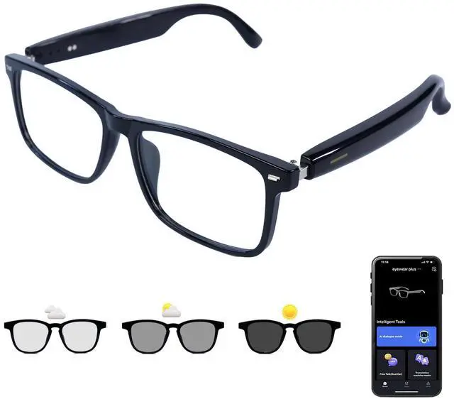 Main image of AI Smart Glasses Polarized Audio Sunglasses with Speaker Translation Glasses 164 Language Open Ear Sound Mic Blue Light Glass UV Protection Outdoor Glass for Women Men