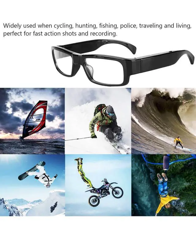 Alt view image 3 of 7 - Limiete 1080P HD Camera Glasses with 32GB Card, Video Recording and Photo Taking, Discreet Smart Glasses with Camera and Audio, Hands-Free POV Wearable Recorder, No WiFi No App