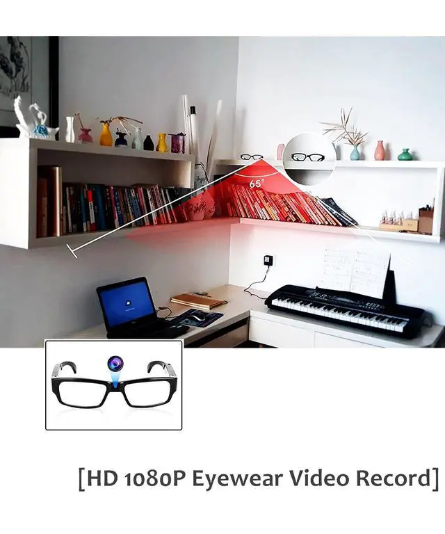 Alt view image 4 of 7 - Limiete 1080P HD Camera Glasses with 32GB Card, Video Recording and Photo Taking, Discreet Smart Glasses with Camera and Audio, Hands-Free POV Wearable Recorder, No WiFi No App