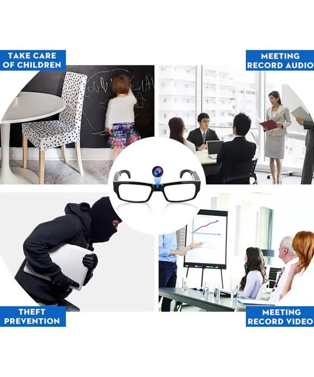 Alt view image 6 of 7 - Limiete 1080P HD Camera Glasses with 32GB Card, Video Recording and Photo Taking, Discreet Smart Glasses with Camera and Audio, Hands-Free POV Wearable Recorder, No WiFi No App