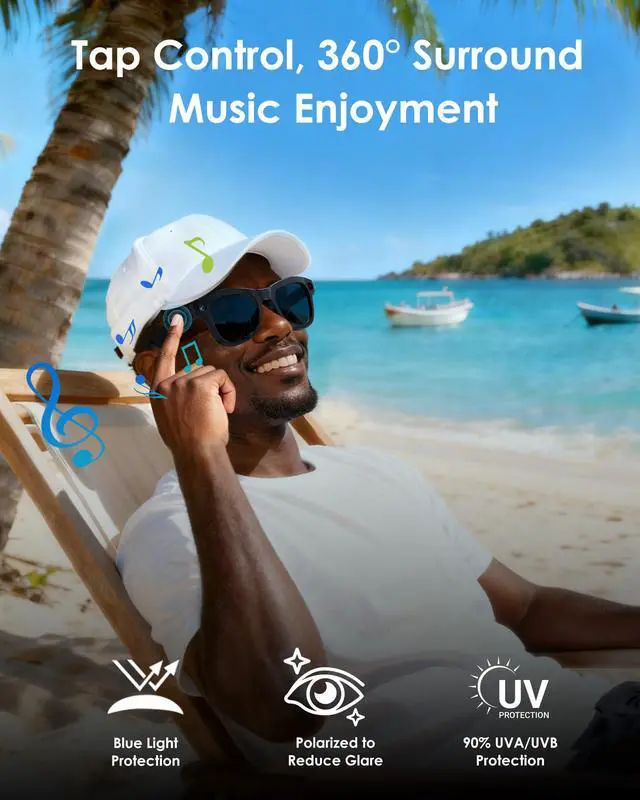 Alt view image 6 of 7 - 4-in-1 AI Smart Glasses, 800W HD Camera Glasses, 1080P Video Recording Glasses, Built-in ChatGPT AI Voice Assistant, Real-time Translation, Open Ear Headphones for Outdoors, Driving & Vlogging