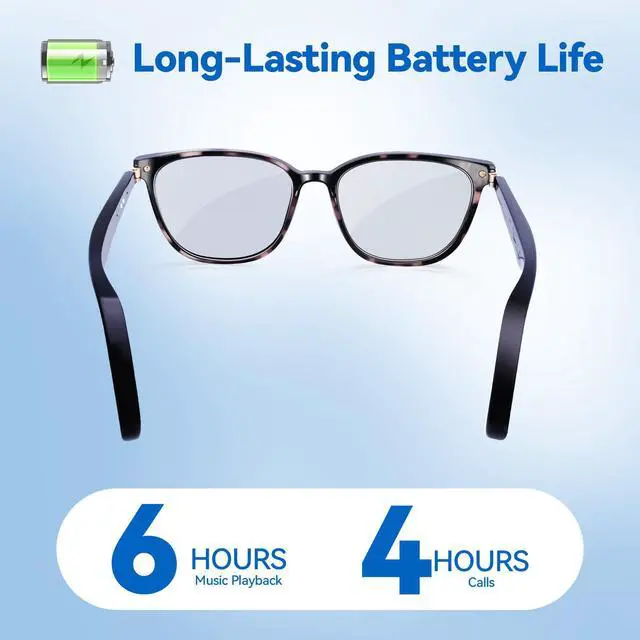 Alt view image 5 of 7 - AI Smart Glasses for Men & Women Powered by ChatGPT, Real-Time Translation, Bluetooth Glasses with Photochromic Lens, Music & Hands-Free Calling, UV & Blue Light Protection, Thin Temples