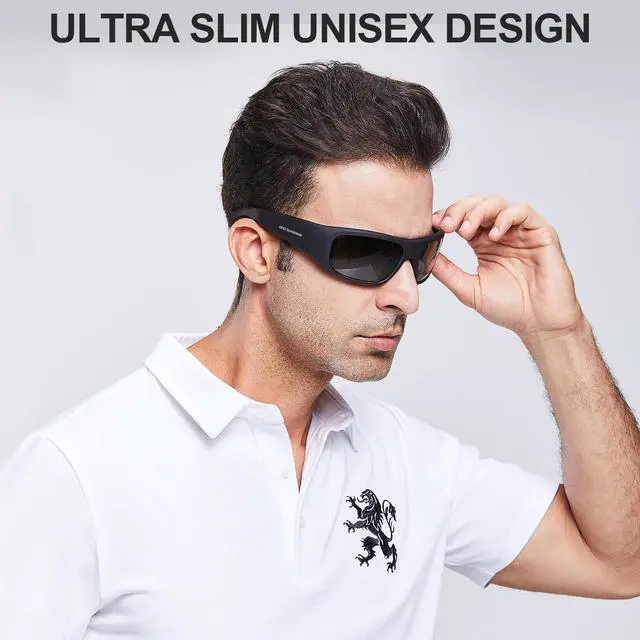 Alt view image 5 of 7 - Smart Glasses,Polarized Sunglasses with Bluetooth Speaker,Athletic/Outdoor UV Protection and Voice Control,Unisex(Grey Lens)