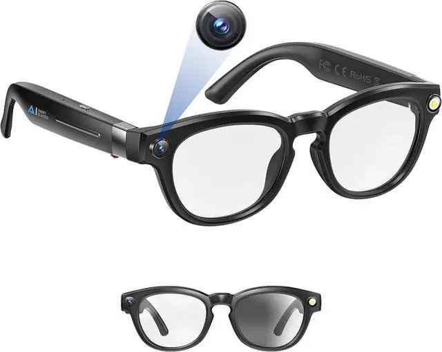 Main image of Upgraded AI Smart Glasses with Camera 8MP HD1080P Video Glasses with Camera and Audio -Video Recording Glasses with Audio, Video Glasses, Real-Time Translation