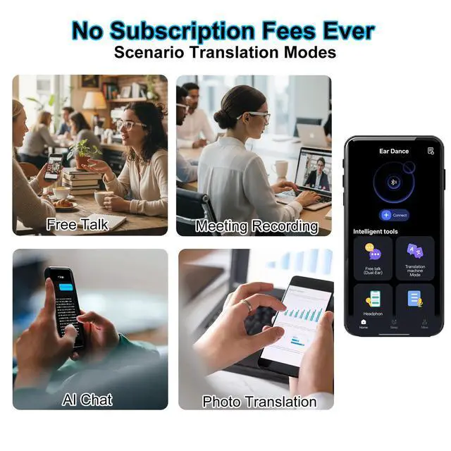 Alt view image 6 of 7 - Smart Glasses with Photochromic Lenses for Men and Women AI Translation Smart Glasses with Translator 164 Languages IP67 Waterproof Bluetooth Glass Blue Light Protection