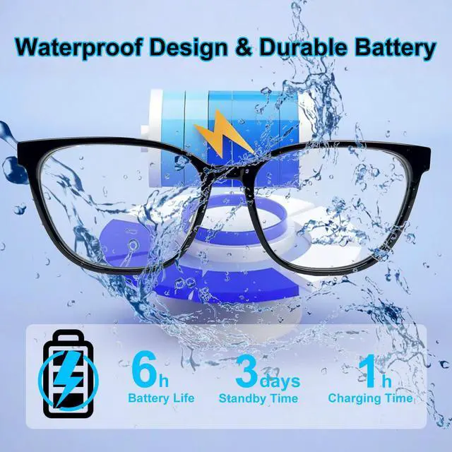 Alt view image 5 of 7 - Smart Glasses with Photochromic Lenses for Men and Women AI Translation Smart Glasses with Translator 164 Languages IP67 Waterproof Bluetooth Glass Blue Light Protection