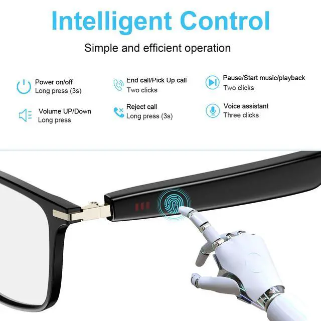 Alt view image 2 of 7 - AI Smart Glasses, Bluetooth 5.3 Glasses for Men Women ,Translation Glasses with 164 Language,Physical Color Changing Lens, Music Playback & Hands-Free Calling,Design for Travel/Meeting/Business (M01)