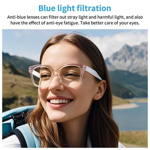 Alt view image 5 of 7 - Smart Glasses for Women, AI Translation Bluetooth Glasses, Real-Time Translator, Open Ear Blue Light Filtering Lenses, Supports 165+ Languages, language translator for Traveling Learning(Clear)