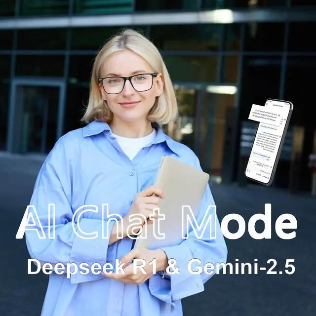 Alt view image 6 of 7 - AI Smart Glasses, Bluetooth 5.3 Glasses for Men Women ,Translation Glasses with 164 Language,Physical Color Changing Lens, Music Playback & Hands-Free Calling,Design for Travel/Meeting/Business (M01)