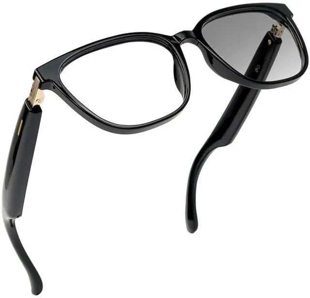 Main image of AI Smart Glasses with Real-Time Translation & Voice Assistant Bluetooth Sunglasses with Noise-Cancelling Calls, Music, Touch Control, Photochromic Lenses, UV & Blue Light Protection-Black