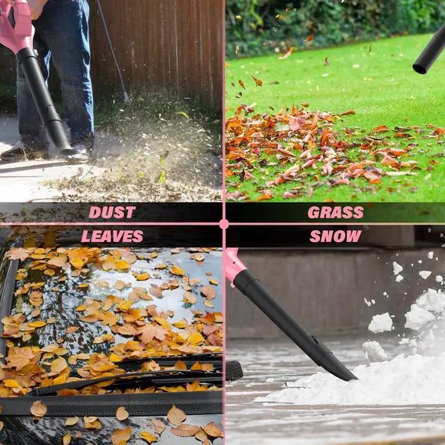 Alt view image 5 of 7 - Leaf Blower, 20V Leaf Blower Cordless with 2x2.0Ah Battery and Charger, 150 MPH Electric Leaf Blowers with Two-Speed Mode, Blowers for Lawn Care, Debris Dust CleaningPink