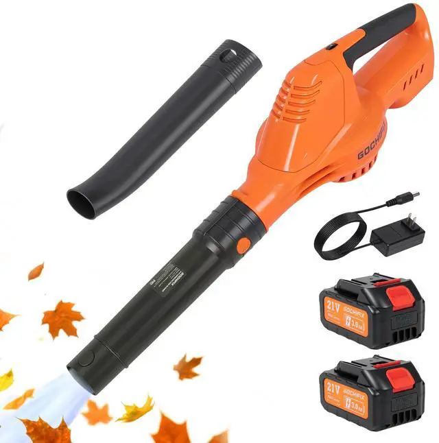 Main image of Leaf Blower Cordless, 2 * 21V 3.0Ah Battery and Charger, 5 Speed Levels, Lightweight 180 CFM 130 MPH Electric Powered Blower w/Extension Tube for Patio Lawn Care, Leaf Dust Blowing