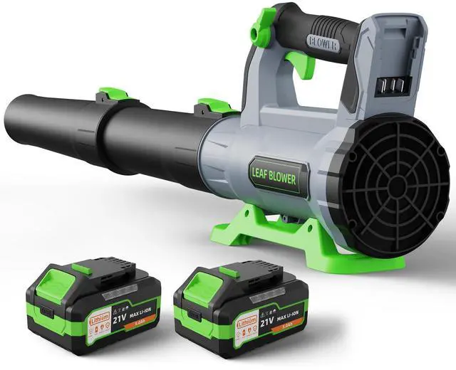 Main image of Leaf Blower Cordless with 2× 5.0Ah Batteries and Charger, 21V Electric, Lightweight Battery Powered Blowers for Lawn Care, Yard, Patio Cleaning, Blowing Leaves & Dust