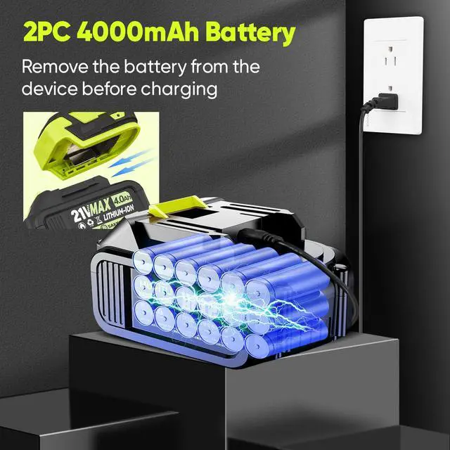 Alt view image 6 of 7 - Portable Dust Cleaner, Blower Leaf Blower Cordless, Handheld Blower, Hand Blowers for Lawn Care, Patio Cleaning, 4.0Ah Battery, Charger Included (2 Battery with Storage Case)