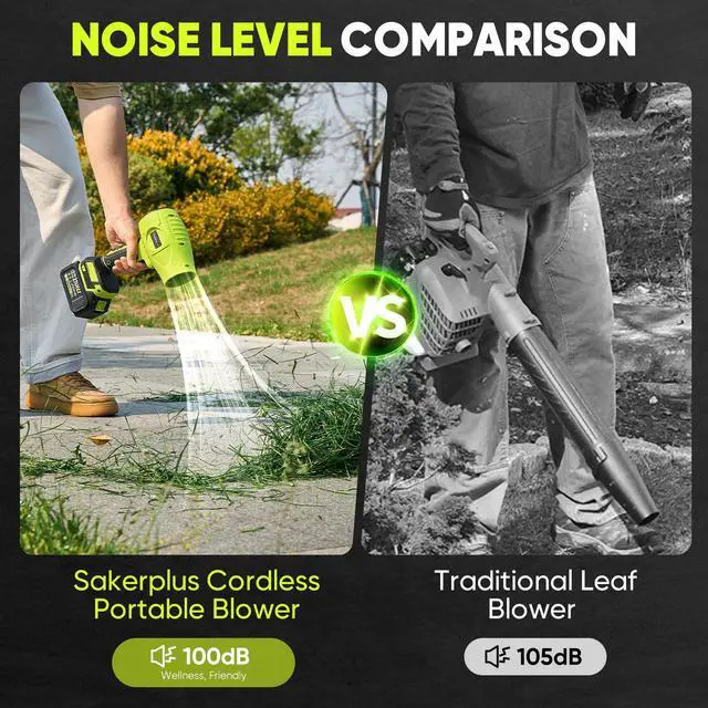 Alt view image 7 of 7 - Portable Dust Cleaner, Blower Leaf Blower Cordless, Handheld Blower, Hand Blowers for Lawn Care, Patio Cleaning, 4.0Ah Battery, Charger Included (2 Battery with Storage Case)