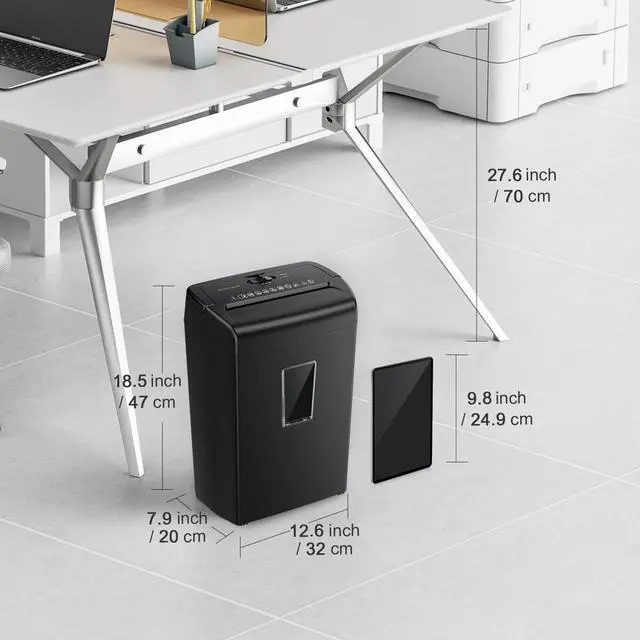 Alt view image 6 of 7 - 10-Sheet Cross Cut Paper Shredder, 5.5 Gal Home Office Heavy Duty Shredder for Credit Card, Staple, Clip with Transparent Window(C209-D)