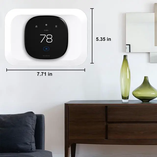 Alt view image 4 of 5 - Wall Plate Cover Compatible with New 2022 Ecobee Smart Thermostat Premium & 2022 Ecobee Smart Thermostat Enhanced, Programmable WiFi Thermostat Accessory, White
