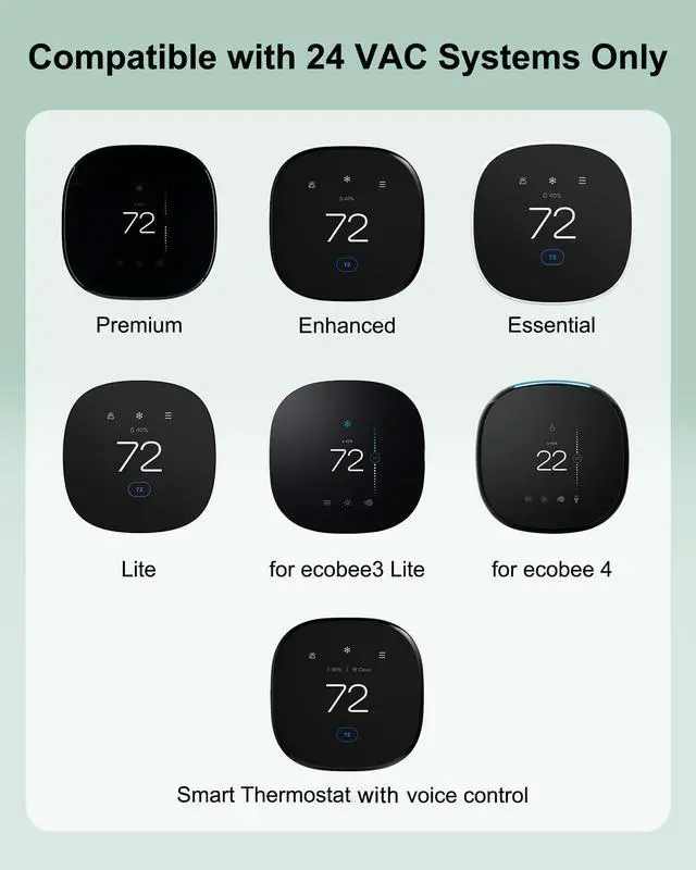 Alt view image 2 of 7 - Power Extender Kit for ecobee Smart Thermostat Premium, C-Wire Adapter Compatible with ecobee3 Lite, Premium, Enhanced, Essential, Lite, for ecobee4 and Smart Thermostats with Voice Control