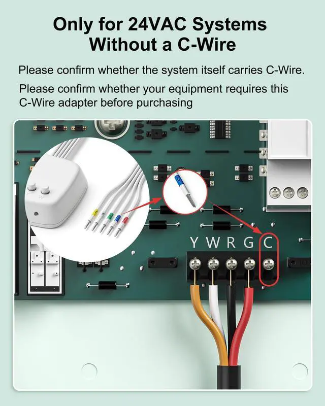 Alt view image 3 of 7 - Power Extender Kit for ecobee Smart Thermostat Premium, C-Wire Adapter Compatible with ecobee3 Lite, Premium, Enhanced, Essential, Lite, for ecobee4 and Smart Thermostats with Voice Control