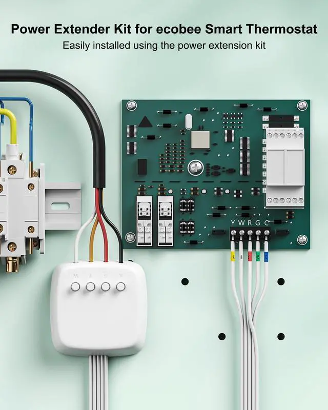 Alt view image 6 of 7 - Power Extender Kit for ecobee Smart Thermostat Premium, C-Wire Adapter Compatible with ecobee3 Lite, Premium, Enhanced, Essential, Lite, for ecobee4 and Smart Thermostats with Voice Control