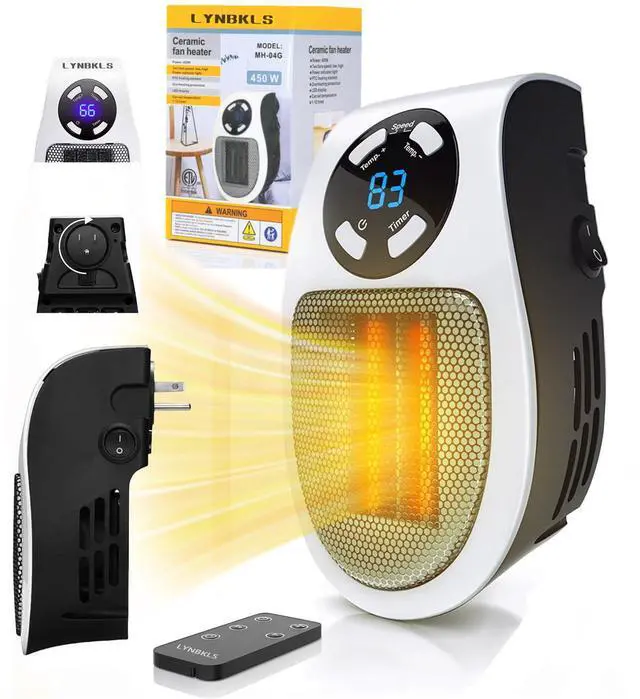 Main image of Upgrade Smart Plug in Wall Space Heater,450W Programmable Portable Electric Small Safe Heater,Adjustable Thermostat Timer,Overheat Protection,LED Display (White-Smart)