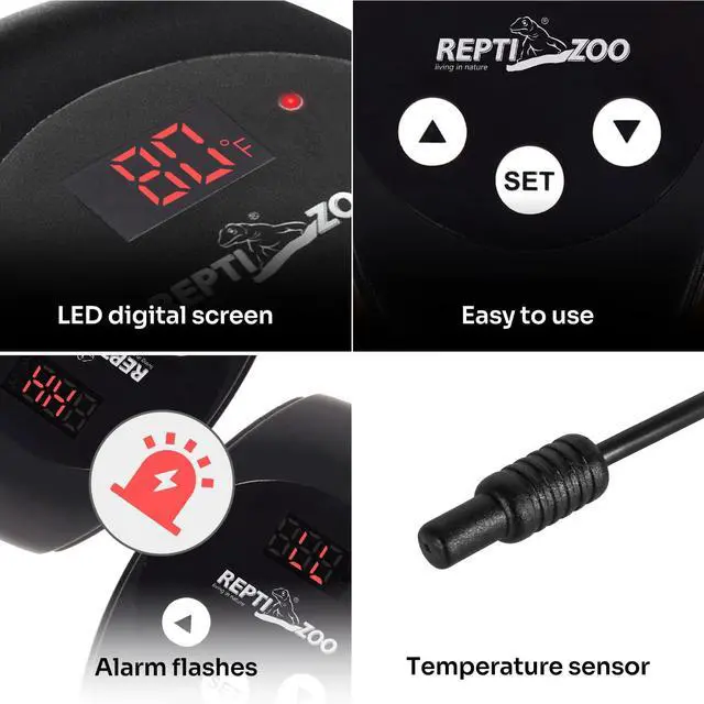 Alt view image 4 of 7 - Dimming Thermostat, PID Temperature Controller with Memory Function, Reptile Thermostat for Reptile Heat lamp, Specifically Designed for Light Heat Bulbs & Heaters