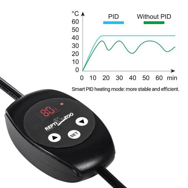 Alt view image 5 of 7 - Dimming Thermostat, PID Temperature Controller with Memory Function, Reptile Thermostat for Reptile Heat lamp, Specifically Designed for Light Heat Bulbs & Heaters