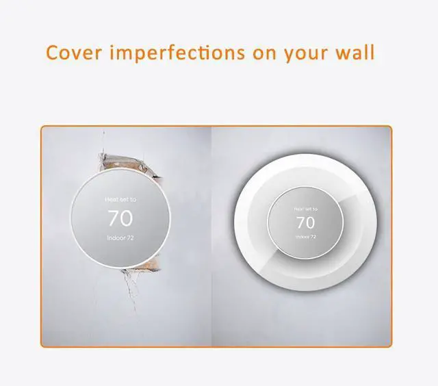Alt view image 3 of 7 - Wall Plate Made for The Nest Thermostat 2020 Only | Google Nest Thermostat Trim Kit Accessory | Easy Installation | Snow