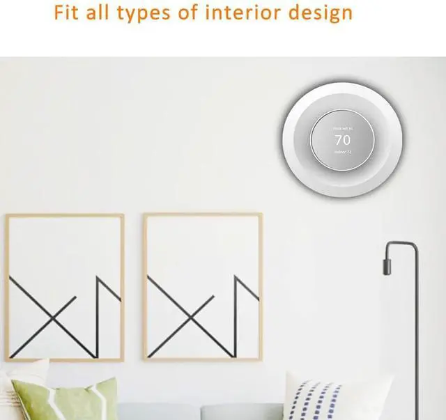 Alt view image 4 of 7 - Wall Plate Made for The Nest Thermostat 2020 Only | Google Nest Thermostat Trim Kit Accessory | Easy Installation | Snow