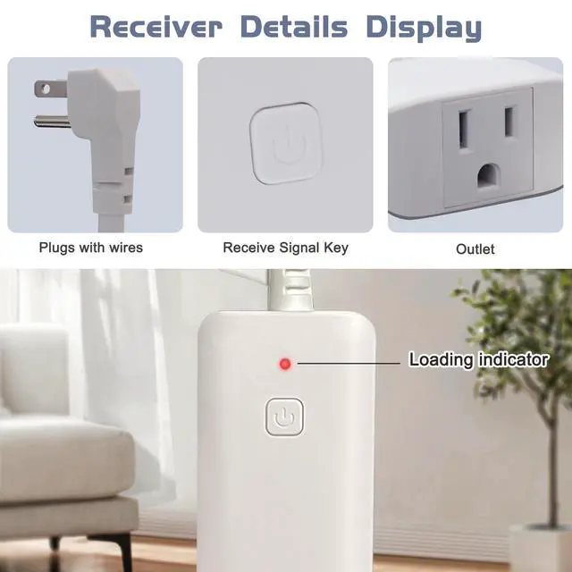 Alt view image 3 of 7 - Wireless Thermostat Outlet Temperature Controlled Outlet with Power Cord for Heating and Cooling, Remote Control Plug in Thermostat 1800w for Space Heater, Fan, AC