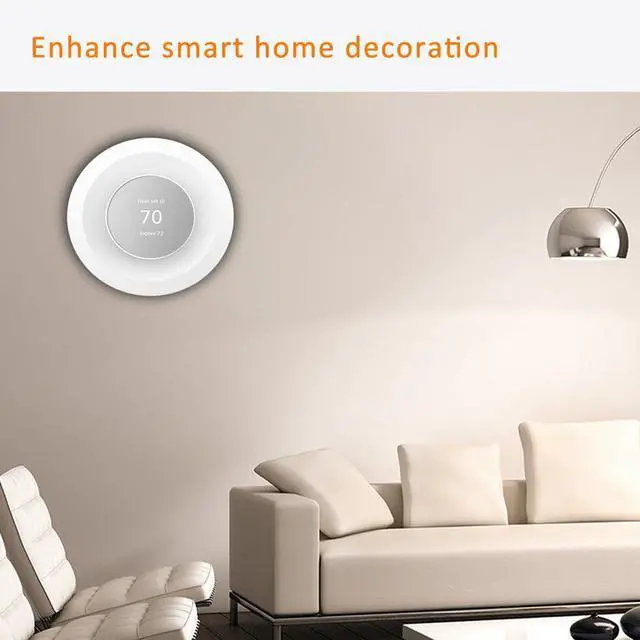 Alt view image 6 of 7 - Wall Plate Made for The Nest Thermostat 2020 Only | Google Nest Thermostat Trim Kit Accessory | Easy Installation | Snow