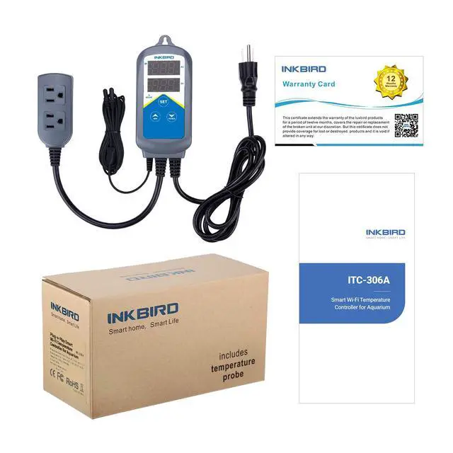 Alt view image 5 of 5 - ITC-306A WiFi Temperature Controller, Wi-Fi Aquarium Thermostat Heater Controller 120V~1200W Temperature Control with Two Probes only for Heater Aquarium Breeding Reptiles Hatching.