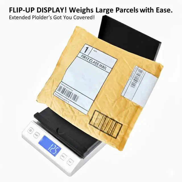 Alt view image 4 of 7 - Digital Postal Shipping Scale, 66 lb Capacity, 0.3 oz Readability, Hold & Tare Function, High-Accuracy Scale, Includes Batteries & USB-C