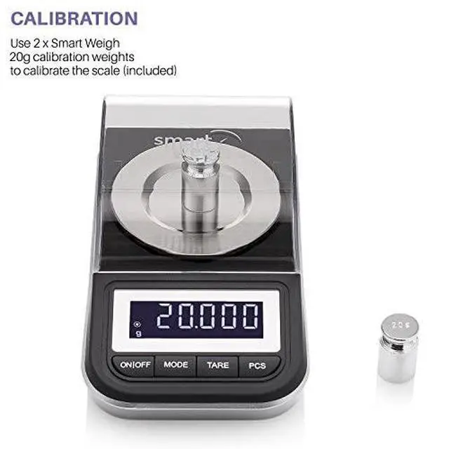 Alt view image 3 of 7 - 50g x 0.001 Grams, Premium High Precision Digital Milligram Scale, Includes Tweezers, Calibration Weights,Three Weighing Pans and Case