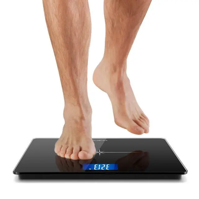 Alt view image 7 of 7 - Extra-Wide/Ultra-Thick Digital Body Weight Bathroom Scale with 3 Inch Large Easy Read Backlit LCD Display Max Capacity 400lb Step-on Technology, Black