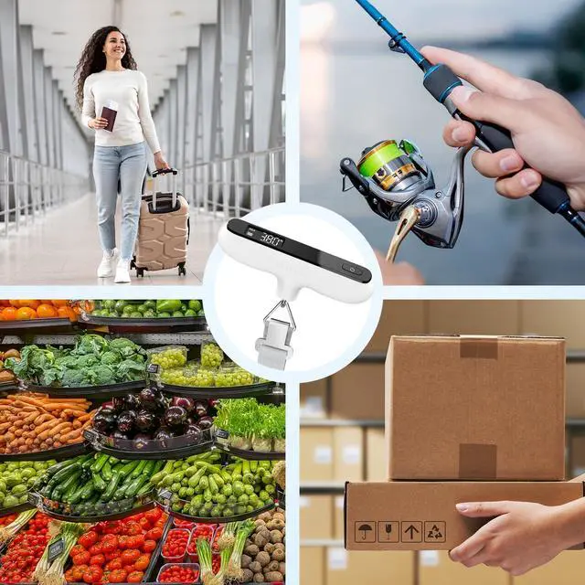 Alt view image 6 of 6 - Luggage Scale, 110lb Digital Suitcase Weight Scale for Travel, Portable Handheld Baggage Scale with Rubber Paint, Hook, Battery Included