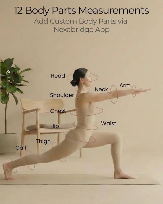 Alt view image 4 of 7 - Smart Body Tape Measure, Track Measurements Bluetooth Dedicated App, Digital Measuring for Weight Loss, Muscle Gain, Fitness Shape, Multi Users, Retractable, USB-C, 60 in / 150 cm