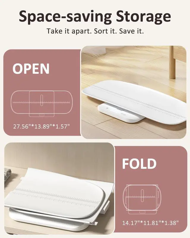 Alt view image 6 of 7 - Smart Baby/Pet Scale,Digital Baby Weight Scale with App for Tracking Growth of Infant, Toddler,Puppy,and CatSupports Up to 330 lbs, with Hold Function, 27-inch Height Measurement,5 Units