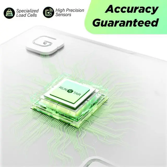 Alt view image 2 of 6 - 550lb Scale for Body Weight with Ultra-Wide Platform and Large LED Bezel-Less Display, Accurate High Precision Digital Bathroom Scale with Extra-High Capacity