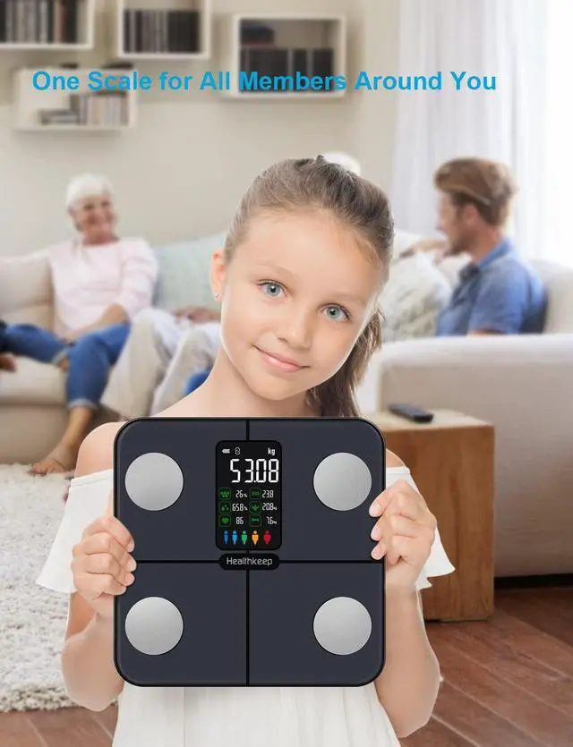 Alt view image 2 of 7 - Smart Scale for Body Weight Large Backlit Display UltraPrecise Bathroom Weight Scale with 15 Body Composition Metrics, App Sync Bluetooth & MultiUser Profiles, FSA&HSA Eligible