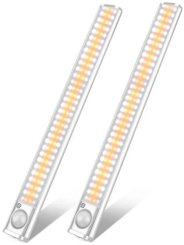 Main image of 160 LED Closet Lights Motion Sensor Under Cabinet Lights Indoor Lighting 3000mAh Battery Powered Light Bar Dimmable Rechargeable Closet Light for Kitchen, Wardrobe, Stairs(2 Pack)