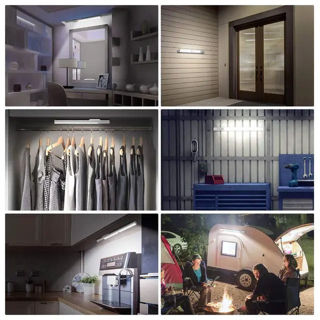 Alt view image 7 of 7 - 48 LED Closet Lights, Motion Sensor Light Indoor, 4500mah Build-in Large Rechargeable Battery, Wireless Under Cabinet Lighting for Kitchen/Pantry/Wardrobe/Wall/Stair, 6000K Clean White (2 Pack)