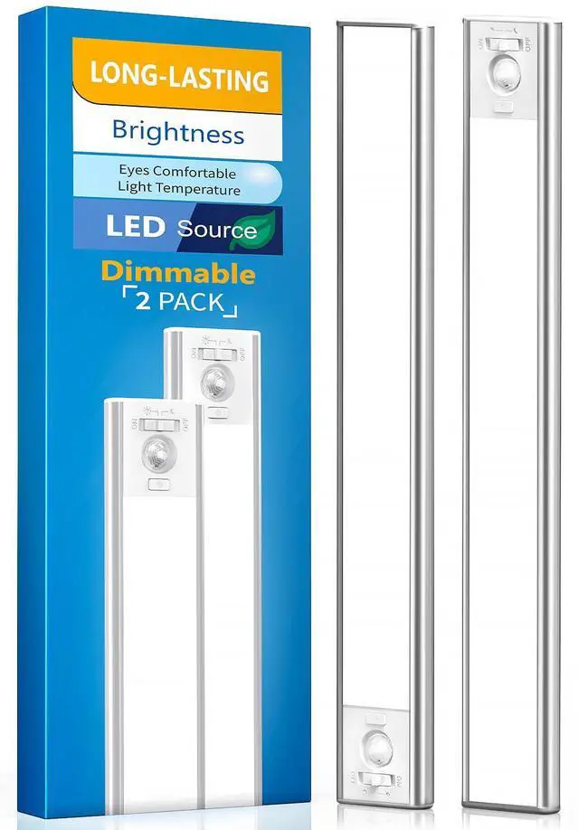 Main image of Under Cabinet Lighting, LED Motion Sensor Light Indoor, 2200mAh USB Rechargeable Closet Lights Battery Operated, Stick On Magnetic Wireless Dimmable Under Counter Lights for Kitchen(2 Pack)