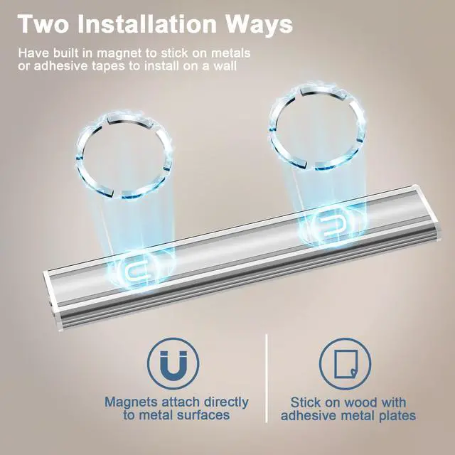 Alt view image 7 of 7 - 13.8" Under Cabinet Lighting, 2700mAh USB-C Rechargeable, Motion Sensor Under Cabinet Lights with 3 Color & Dimmable, Magnetic Under Counter Lights for Kitchen, Closet, 2 Pack