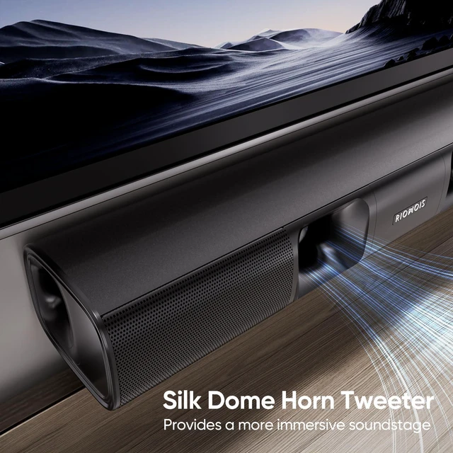 Alt view image 2 of 6 - Sound Bar for Smart TV, 90W Compact Soundbar TV Speaker with Subwoofer, 2.1Channel Home Theater Surround Sound System with Crisp Vocals and Deep Bass for TV PC Projector