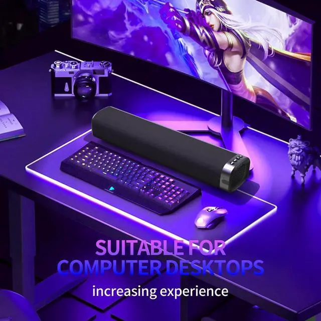 Alt view image 3 of 7 - Sound Bar for Smart TV, Sound Bar, Bluetooth Sound bar, with Optical/AUX/HD ARC, Surround Sound Speakers, Surround Sound System for TV/PC/Gaming/Projectors, Wall Mountable PC Soundbar